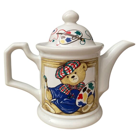 Vintage Wade “Edward the Artist” Teddy Bear Teapot – Judith Wooten Made in Eng - Picture 9 of 9